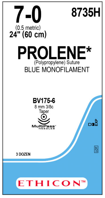 8735H Prolene 7-0 Blue 60cm BV175‐6 MP